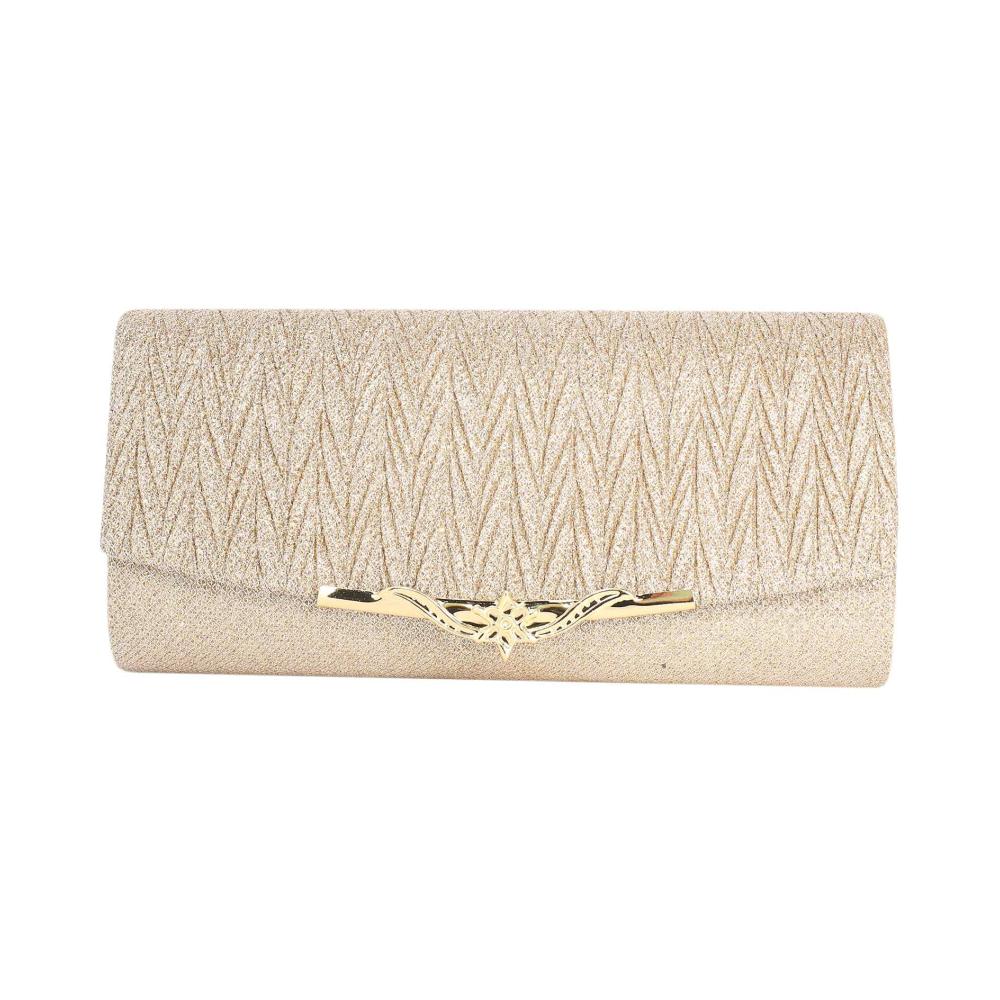 Champagner-farbene Clutch Elegante Abendtasche für Frauen - Perfekt für Party Bankett Hochzeit - Stilvolle Handtasche mit Kette - Damen Umhängetasche