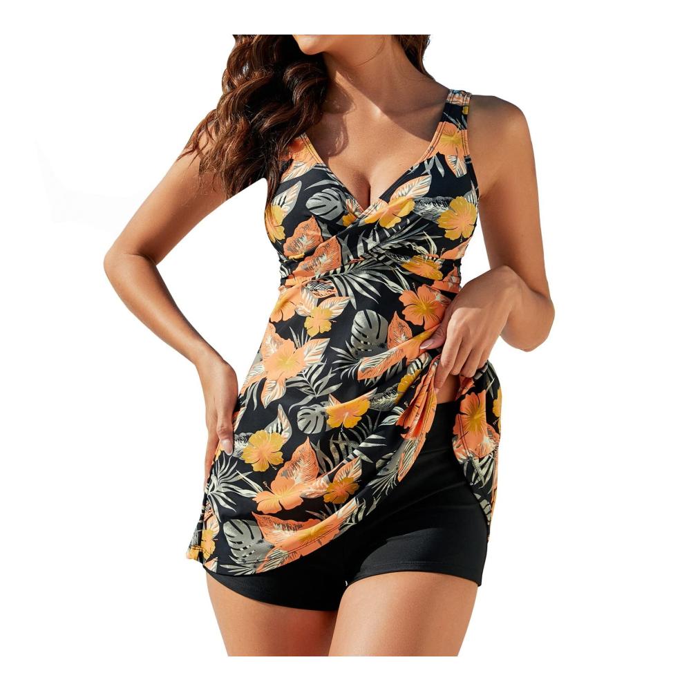 Damen Tankini Set mit Rock – Zweiteiliger Bauchweg Badeanzug in Großen Größen für Frauen – Sexy Swimsuits perfekt für Beach Wear und Urlaub – Corset Dress inklusive