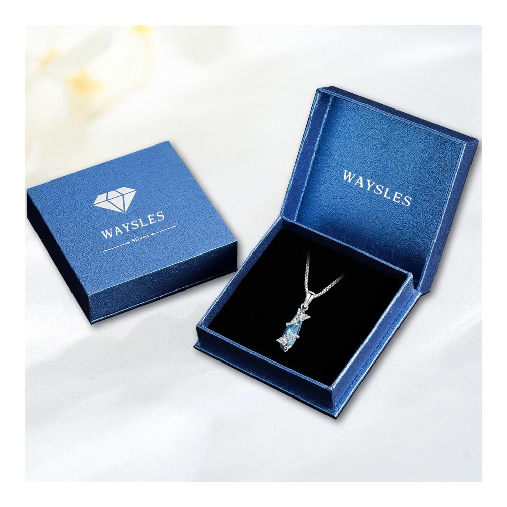 925 Sterling Silber Doppel-Schmetterlingshalskette mit Blau-Kristall-Anhänger – Elegantes Tierdesign für Damen und Mädchen