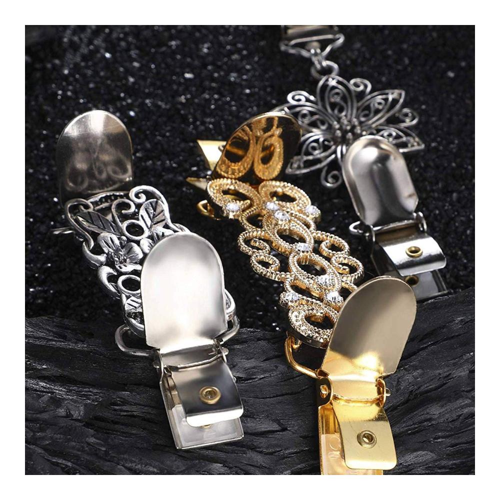 3-teiliges Vintage-Metall-Accessoire-Set für Damen Broschen Anstecknadeln & Clips für Schals Pullover Kleider & mehr