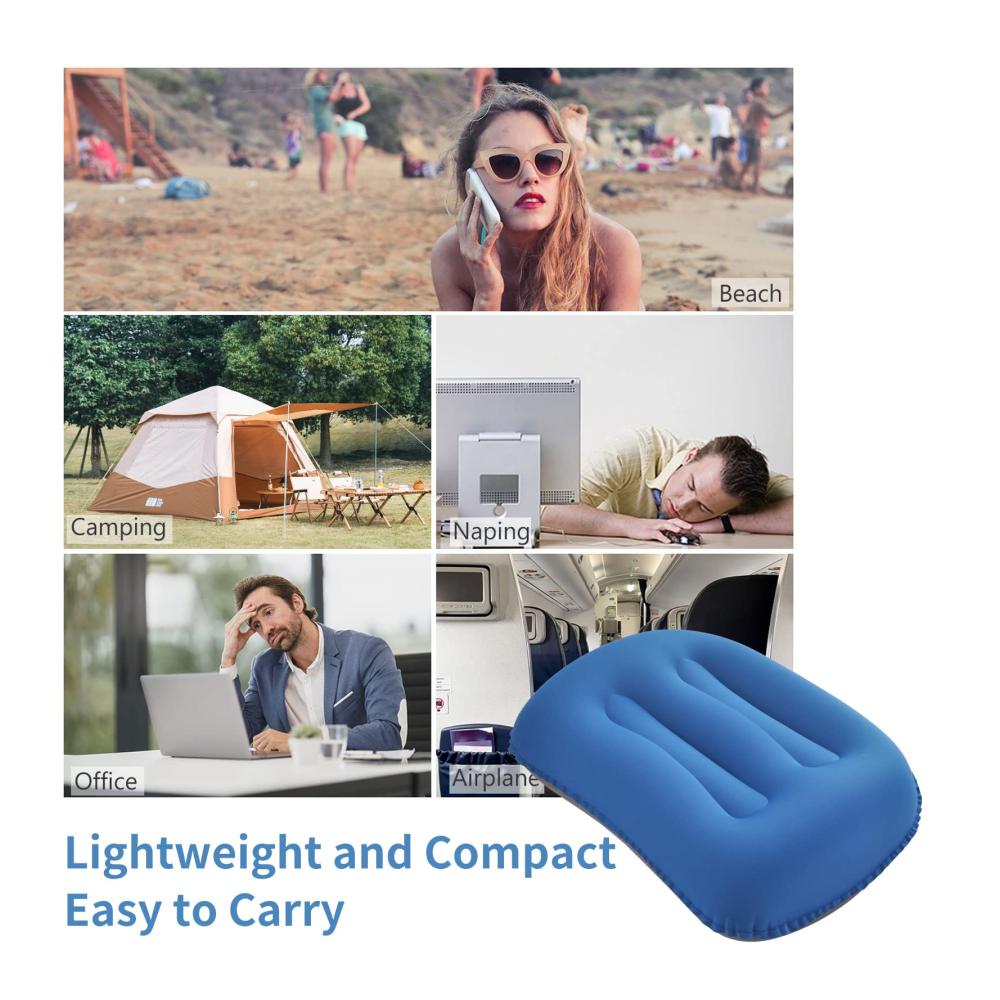 Aufblasbares Campingkissen - Leichtes TPU Reisekissen für Outdoor Wandern Strand Auto - 2er Set Ideal für Büro & Unterwegs
