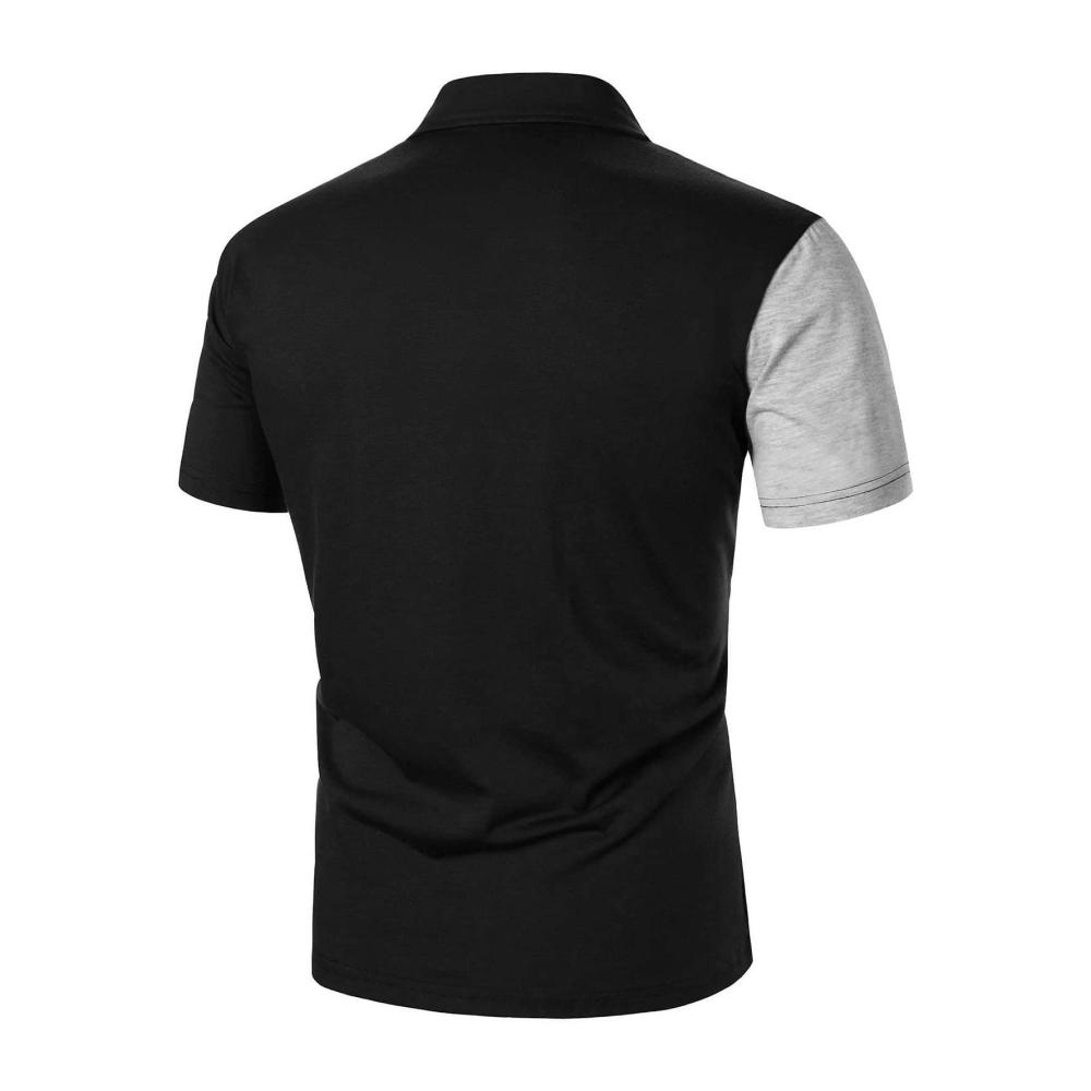 Herren T-Shirt Frühling Sommer - Patchwork Design Baumwolle Kurzarm Freizeit- und Sportbekleidung