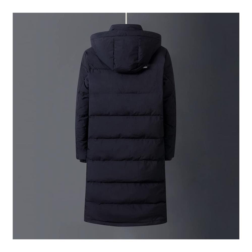 Herren Daunenparka mit Kapuze Lang geschnitten dick gefüttert & warm mit 90 % weißer Entendaunenfüllung