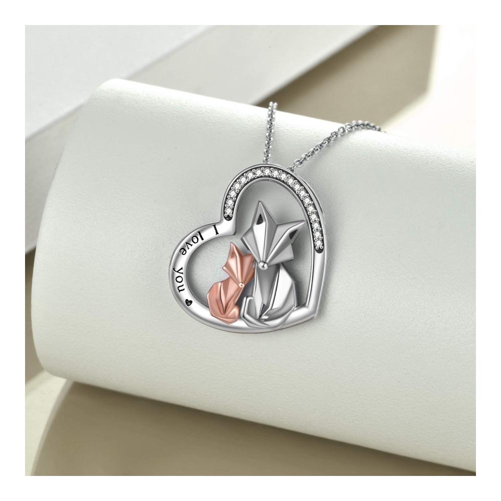 Origami Fuchs Halskette - Exquisite 925 Sterling Silber Kette für Frauen und Mütter
