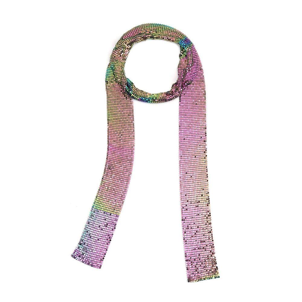 Glitzernder Metall-Pailletten-Schal für Frauen von Croozy Elegante Party- und Abendschal mit dünnem Skinny-Tie-Design
