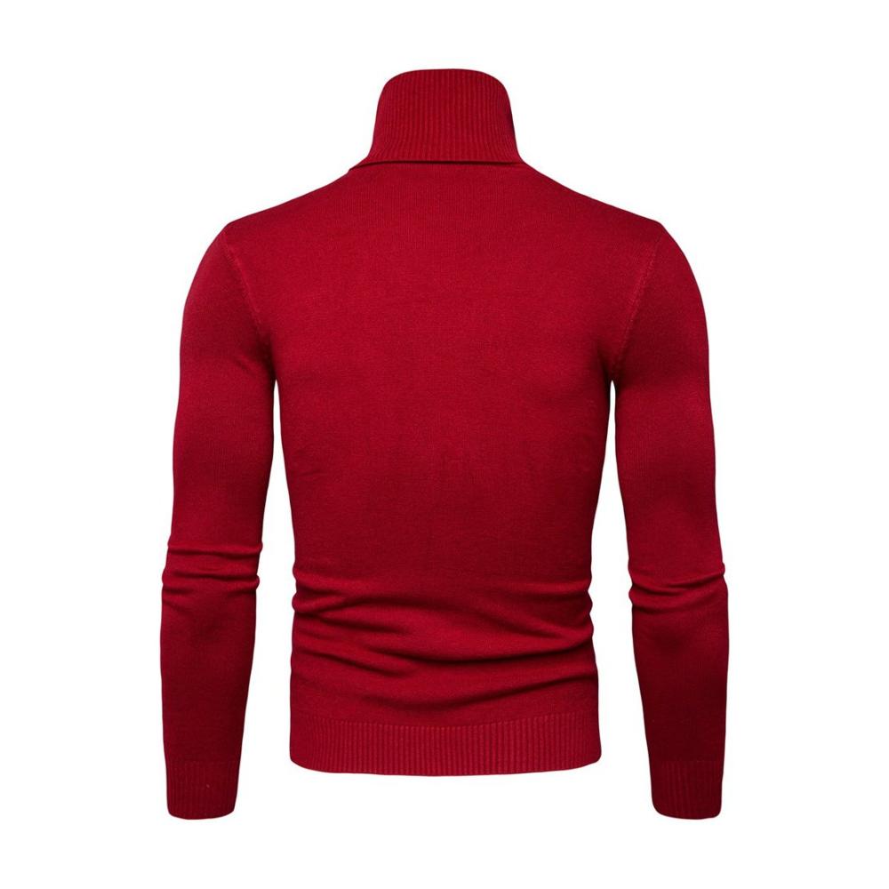 Herren Feinstrick Rollkragenpullover - Slim Fit Langarm Pullover mit Grobstrick Details