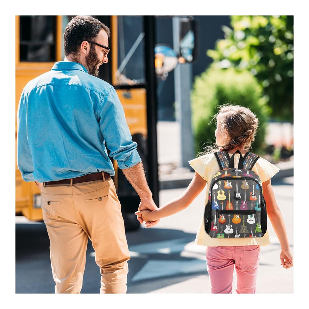 Bunter Kinder-Rucksack mit Musik-Gitarre Perfekt für kleine Musiker
