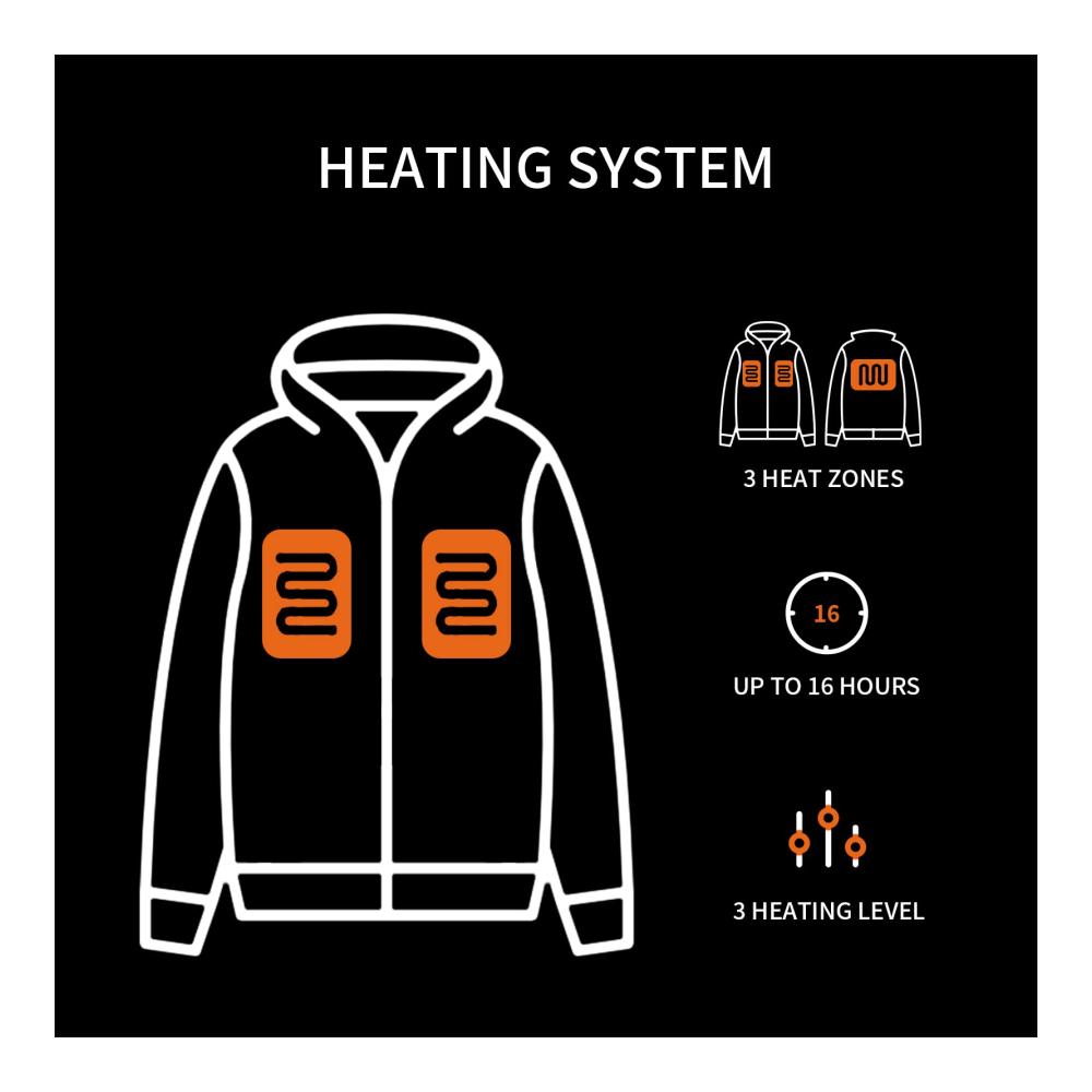 Beheizbare Herrenjacke Wasserdichte Beheizte Jacke mit 12V Akku für Wärme im Winter