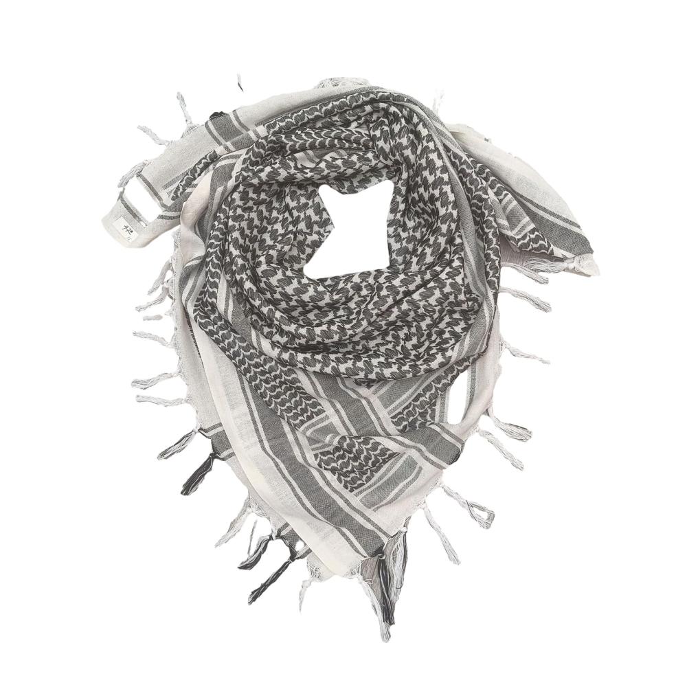 Taktischer Wüstenschal - Premium Keffiyeh Schal aus 100% Baumwolle für Männer und Frauen - Vielseitiges Arabisches Wickeltuch - Stilvoller Schal für Wüstenabenteuer - 1092 cm Palästinensischer Schal