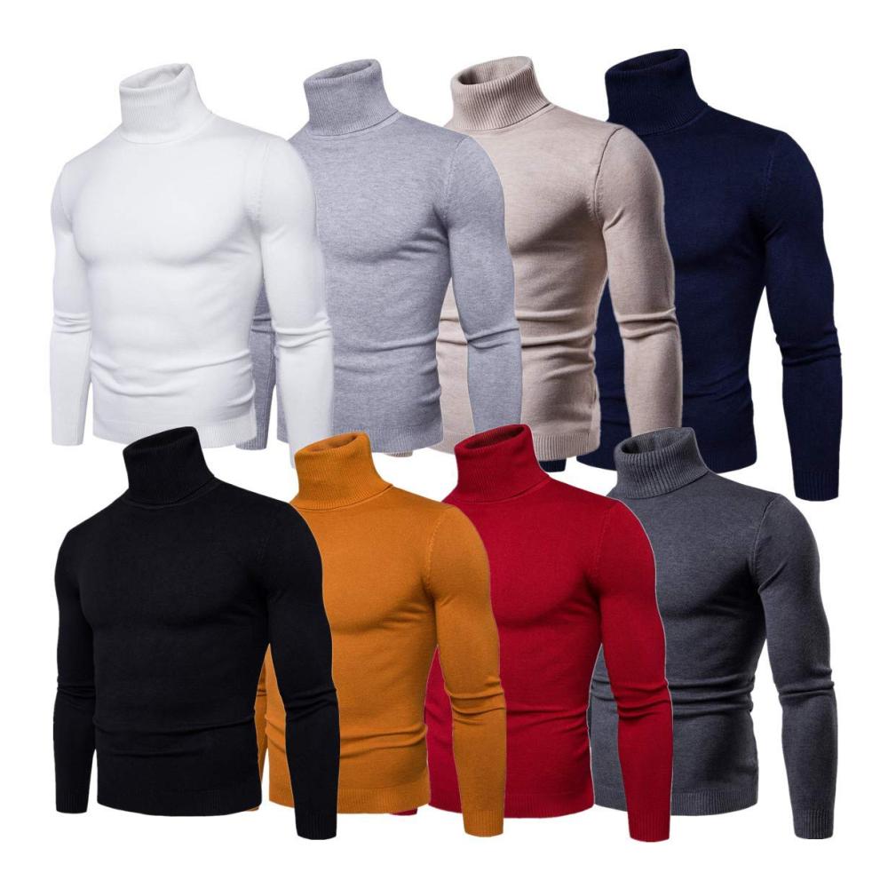 Herren Strickpullover mit Stehkragen - Slim Fit Turtleneck Sweater für Wärme und Stil