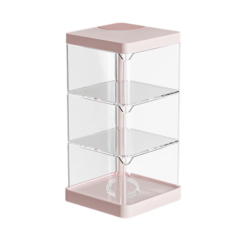 Drehschmuckkästen Transparenter Organizer für Schmuck und Make-up - 360° Drehung - Platzsparende Aufbewahrung für Schreibwaren Datenkabel und mehr