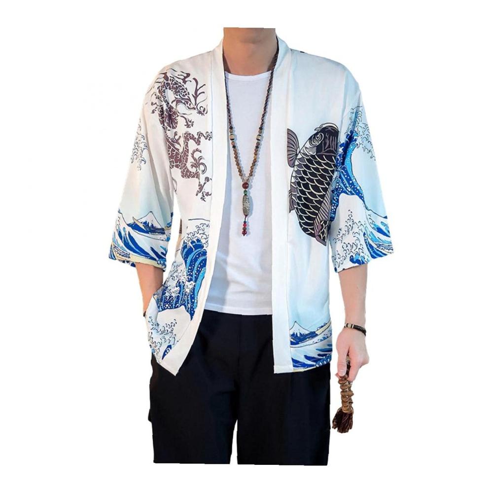 Bademantel SunShield Samurai Kimono - Japanisches Anime Strand Shirt - 2021 Sommer Cardigan für Männer und Frauen
