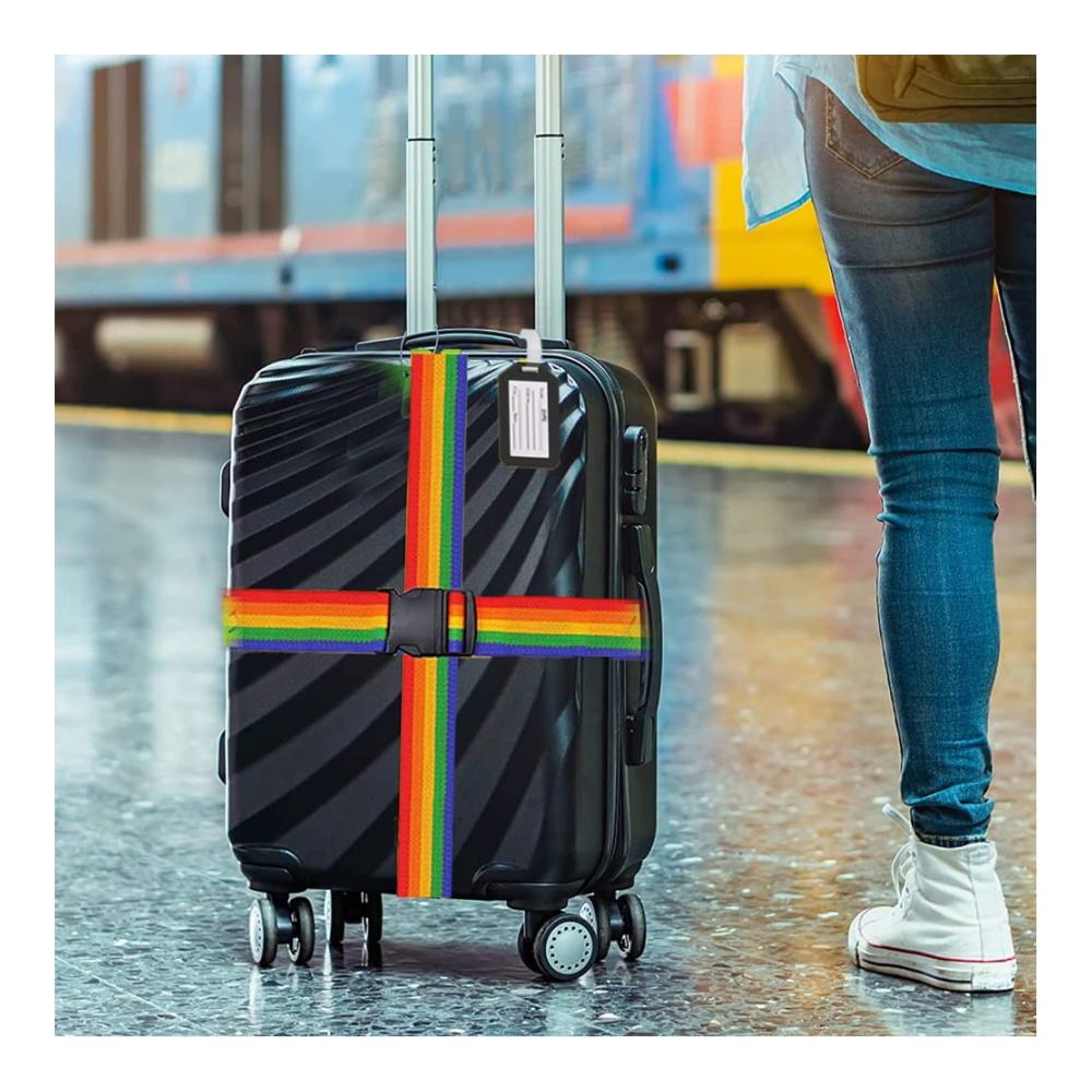 Gepäckgurte-Set 4 Verstellbare Koffergurte mit Schnalle und Anhängern für sicheres Reisen - Reiseverpackungszubehör für Gurte & Riemen