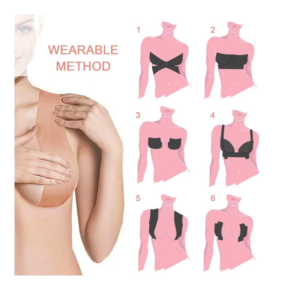 Premium Klebe-BH Set Unsichtbarer Push-Up Wasserdichtes Body Tape Atmungsaktives Brust Boob Tape mit 10 Nippelabdeckungen – Perfekt für A-H Cup Ideale Lösung für Abendkleider