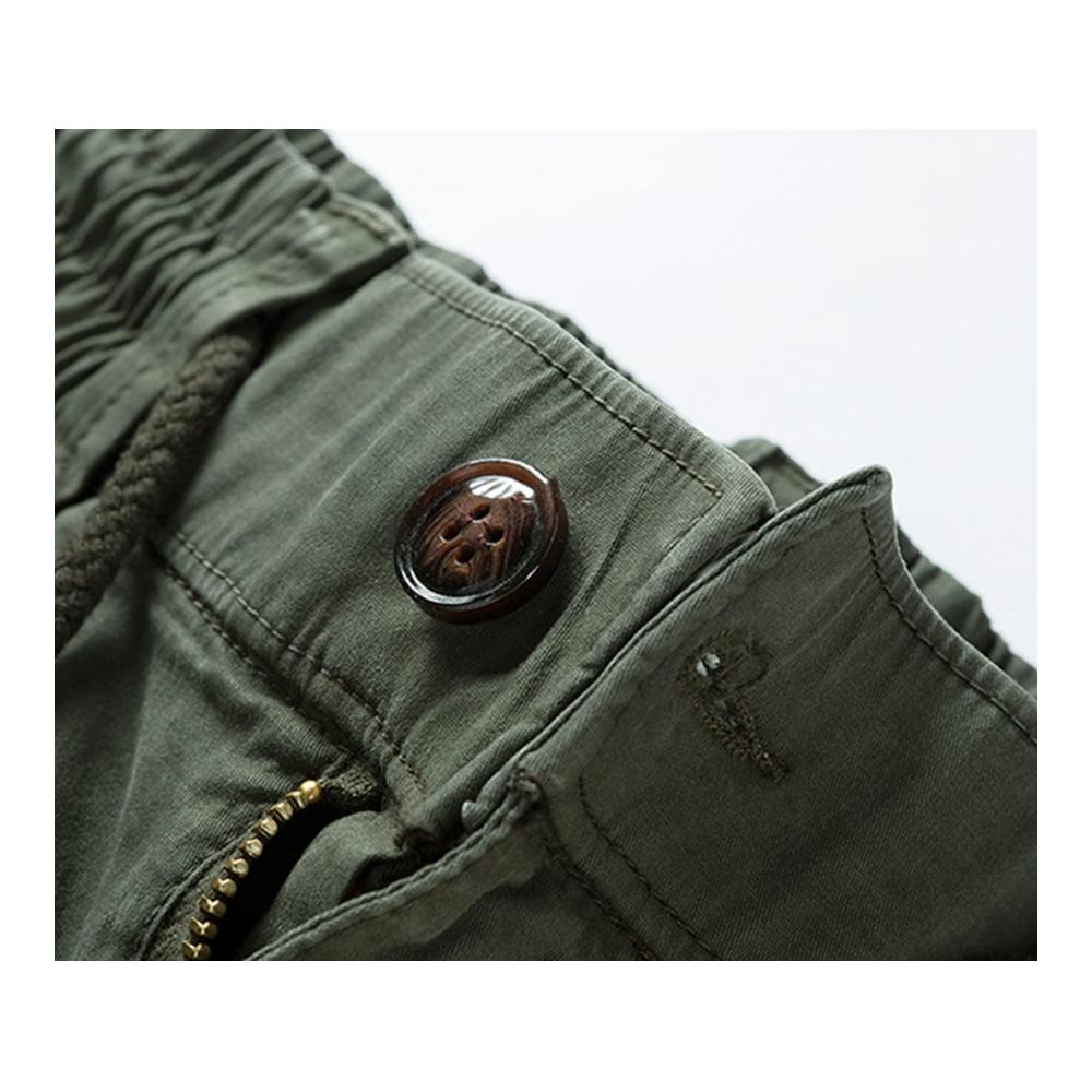 Herren Cargohose mit Kordelzug und 6 Taschen - Leichte Baumwollhose für Outdoor-Aktivitäten und Kampfarbeiten