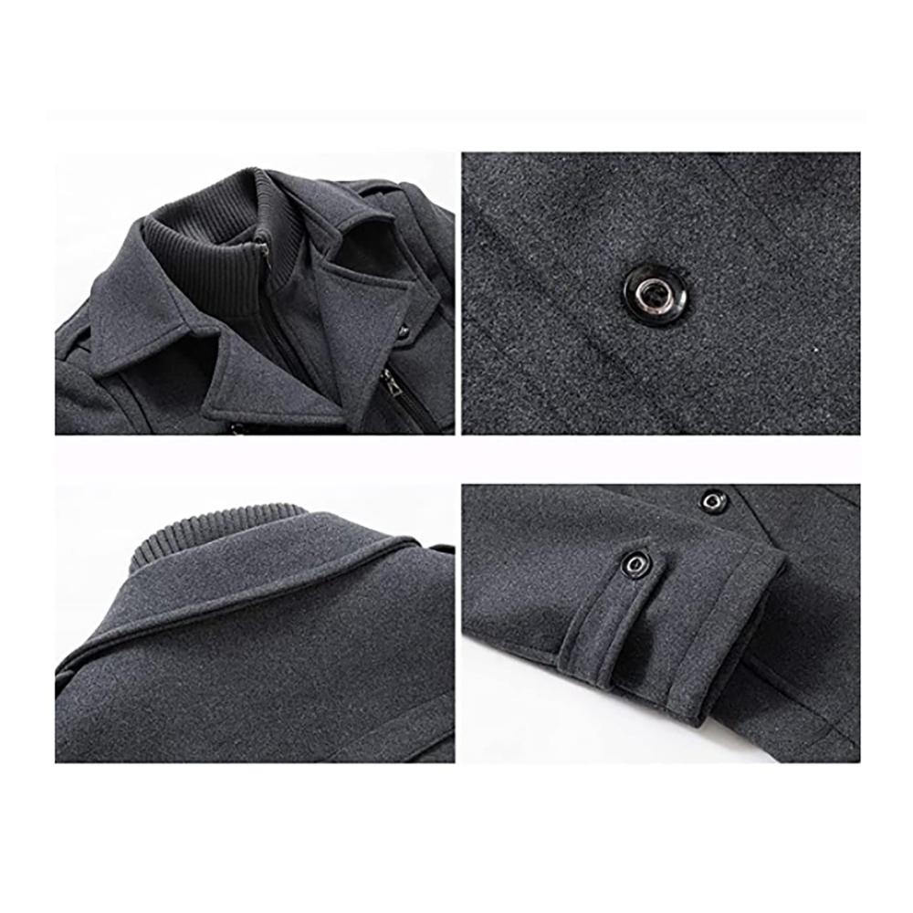 Herren Wollmantel Trenchcoat Winter - Stilvoller Slim Fit Mantel
