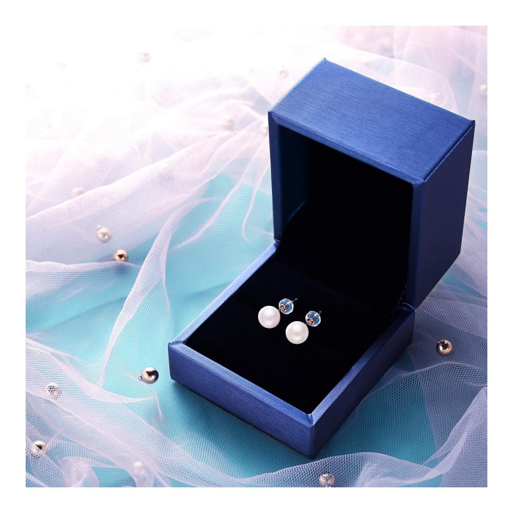 14 Karat Gold Ohrstecker-Set mit AAAA Süßwasser-Zuchtperlen für Damen und Mädchen - Handverlesen Rund Weiß