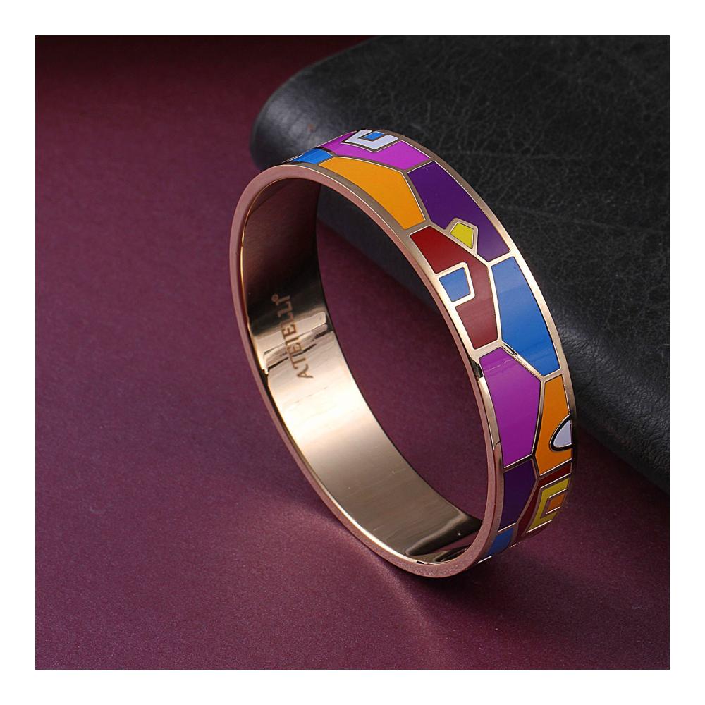 Armband Ateielli JW-B59 - Damen Armreif in 18 kt Roségold vergoldet und emailliert - Elegante Geschenkidee