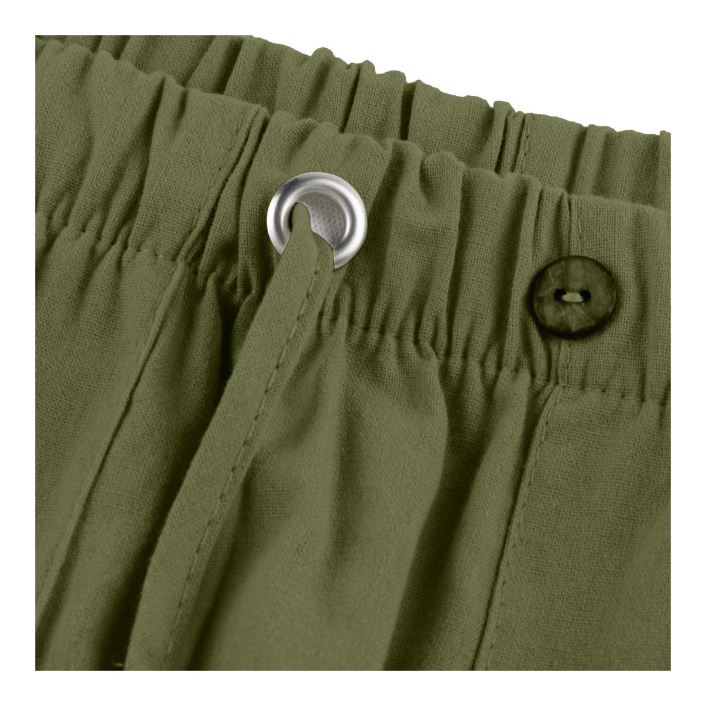 Lässige Herren Sommerhose Bequeme Baumwoll-Leinen-Trainingshose mit Kordelzug Taschen und Knopfverschluss - Ideal für lange Urlaube (COL-136