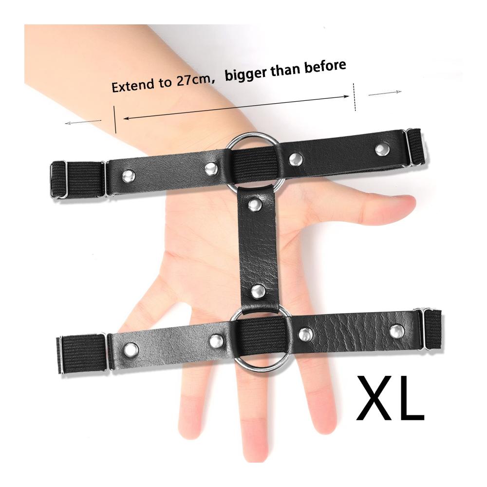 Schwarzes Leder Strumpfband & Harness Set für Damen - Gothic Oberschenkel Strumpfhalter & Bein Choker