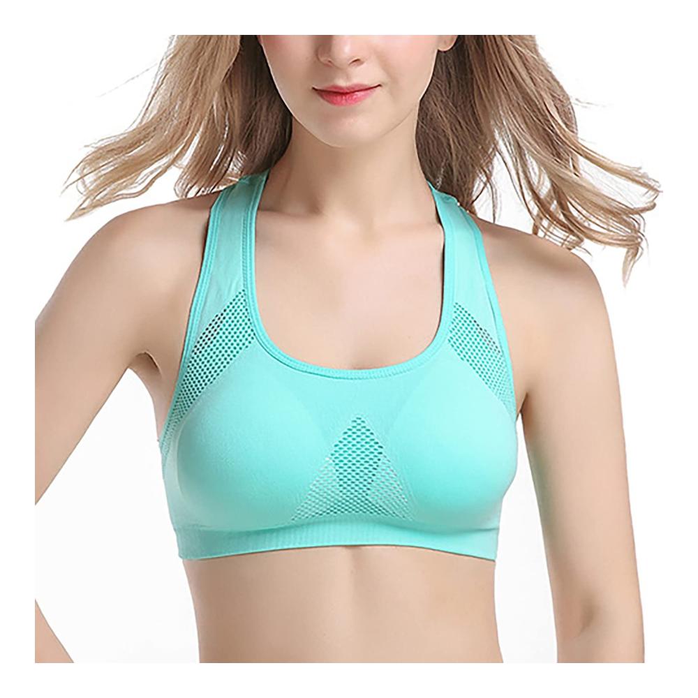 Sport-BH für Damen Solide Aushöhlung Atmungslöcher Plus Size Yoga Jogging Workout Push-Up Multi-Ways – Stretched BH mit optimaler Unterstützung