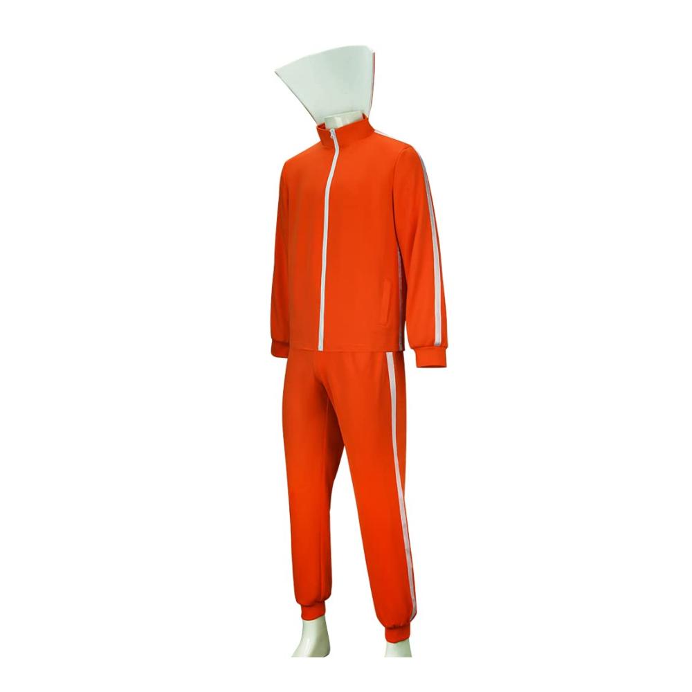 Funhoo Herren Orange Tracksuit - Sportlicher Jogginganzug mit Stehkragen für Outdoor-Aktivitäten und Cosplay-Kostüme