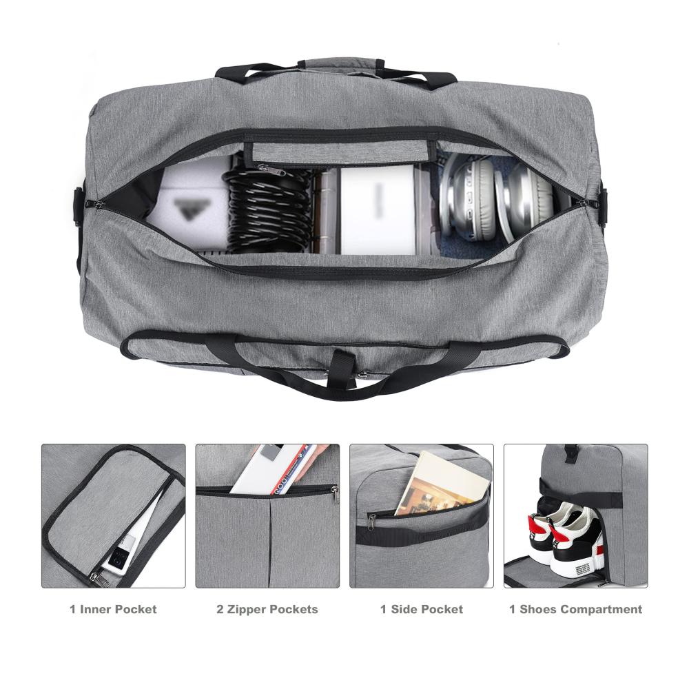 120L Faltbare Reisetasche mit Schuhfach – Wasserdichte Weekender Tasche für Herren & Damen
