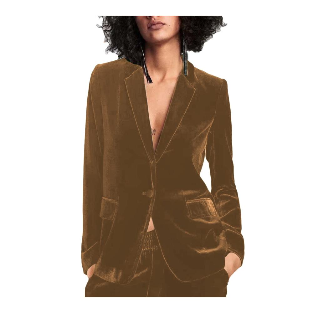 Eleganter Samt-Blazer für Damen SEBOWEL Velvet Business-Anzug für Büro und besondere Anlässe