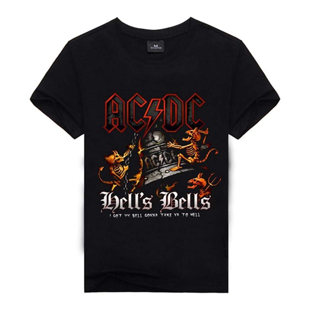 Herren T-Shirt Sommer Kurzarmshirt Rundhalsausschnitt Lose Passform ACDC Print Bequemes Tragen - Größe 3XL
