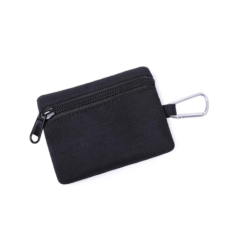 Unisex Ausweistaschen Münzgeldbörse mit Reißverschluss und Clip - Ideal für Outdoor Alltag Reisen und Camping - 2er Pack Schwarz & Modisch