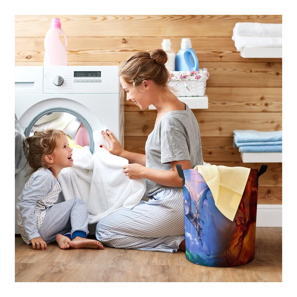 Drachenmuster Pullover & Strickjacken Wasserdichter Zusammenklappbarer Wäschekorb mit Griffen - Ideal für Kinderzimmer-Spielzeugaufbewahrung