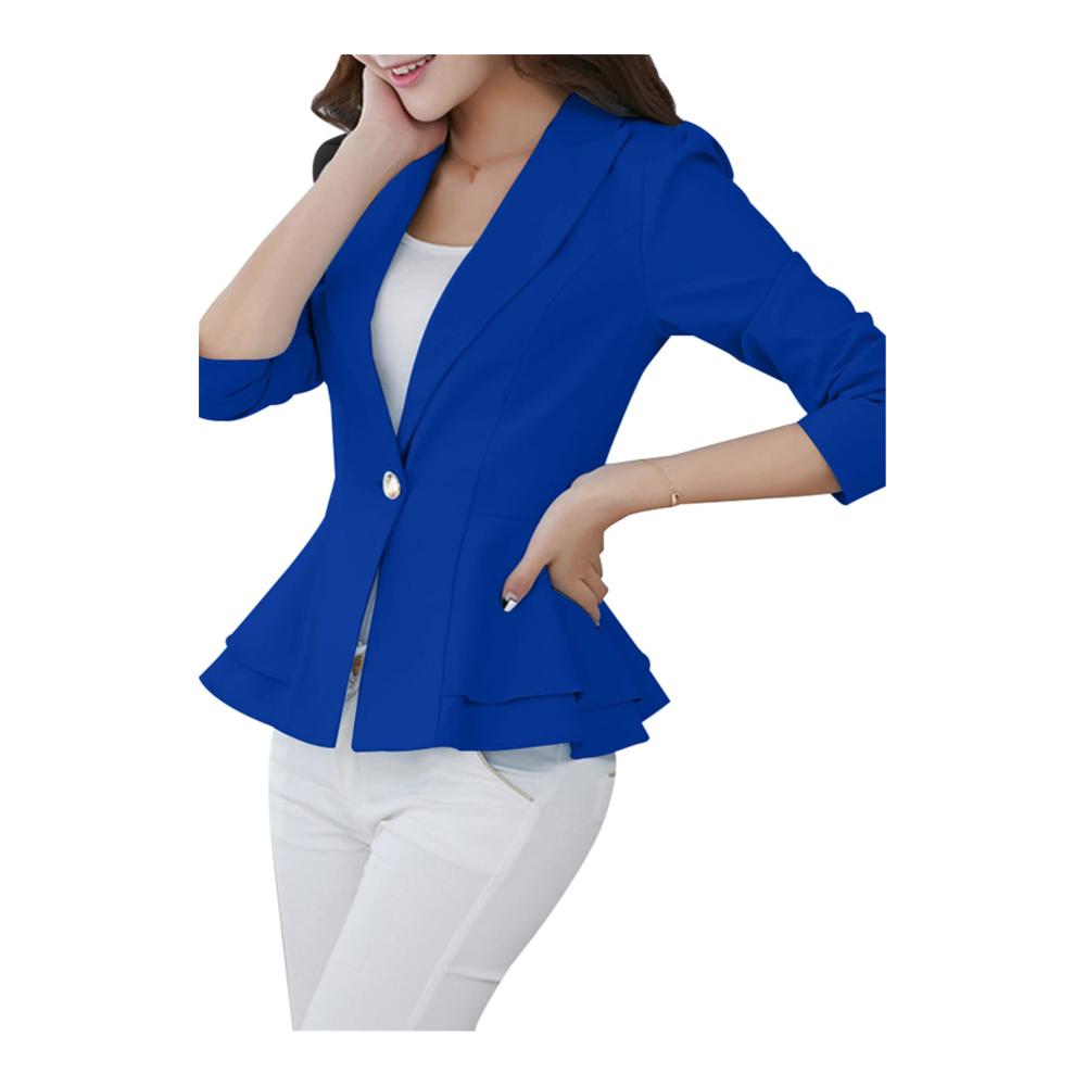 Yming Damen Blazer - Stilvoller Kurzblazer mit offenem Vorderteil Langarm und einfarbigem Design für geschäftliche Anlässe