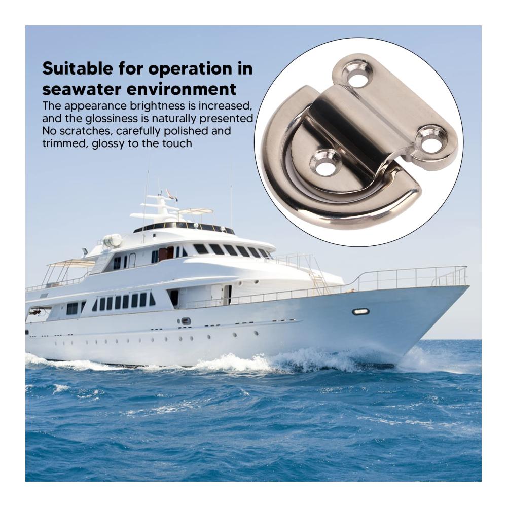 Marine Brillenfassungen Edelstahl D-Ringe Faltpad Eye - Rostfreie Polierfaltpad Eye für klare Sicht