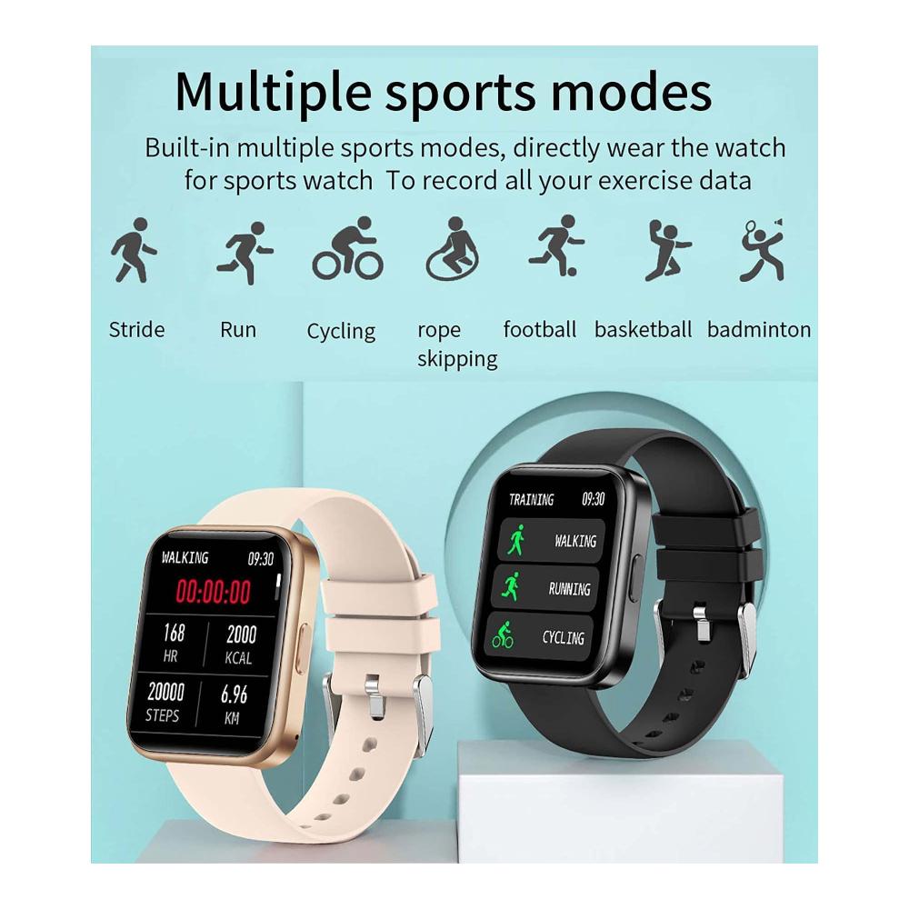 Fashion Smartwatch mit Telefonfunktion Lautsprecher Blutdruck Puls- und Kalorienzähler Schrittzähler Whatsapp 1.69 Zoll Touchscreen - Damen/Herren Fitnessuhr & Laufuhr