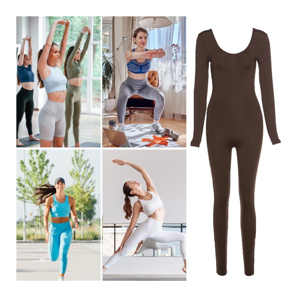 Sexy Yoga-Overall Langarm-High-Waist Jumpsuit für Damen mit hoher Elastizität - Herbst/Winter