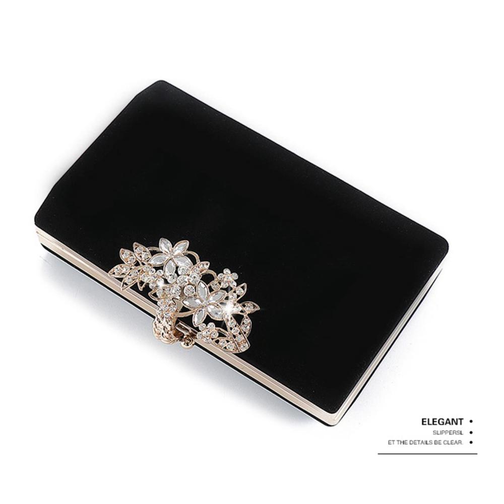 Exklusive Strass-Abendkupplung mit Goldkette – Damen Handtasche aus Wildleder