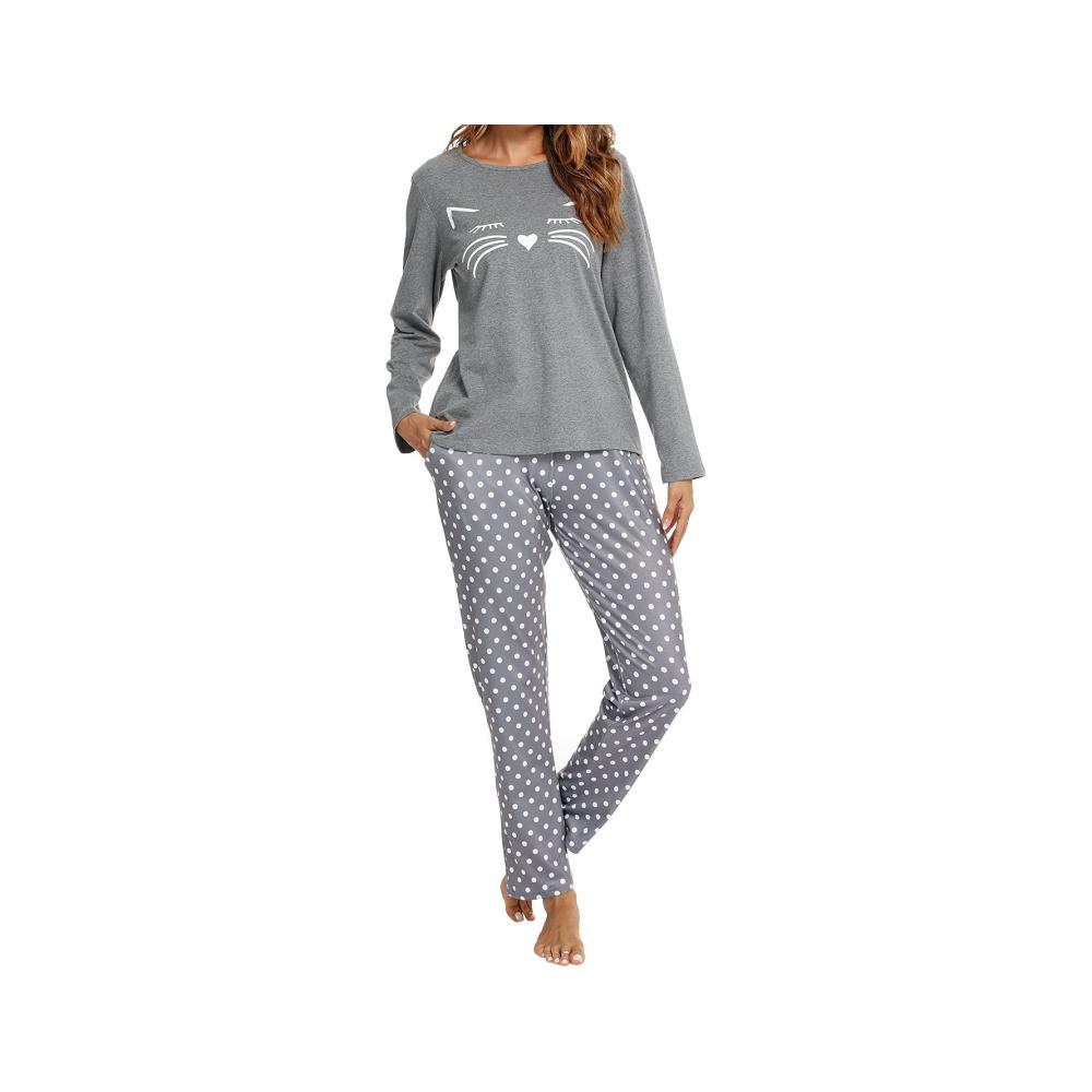 Damen Baumwolle Pyjama Set Langarm | Bequeme Lounge Pjs für Frauen | Weiche Damen Baumwolle Pjs | Schlafanzug Damen Baumwolle | Pyjama Sets Damen 1 Set | Damen Baumwolle Pyjamas für erholsamen Schlaf
