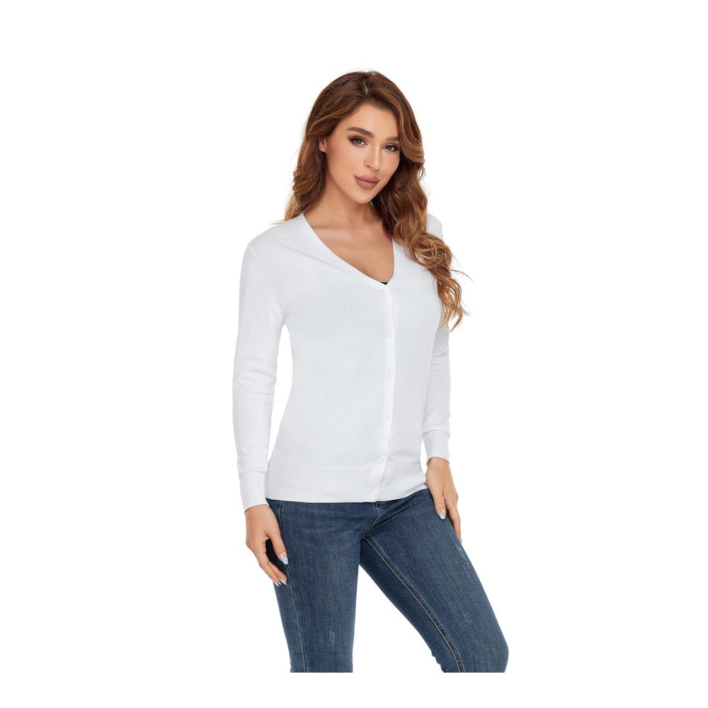 Damen Strickjacke CUNYI Pullover mit V-Ausschnitt