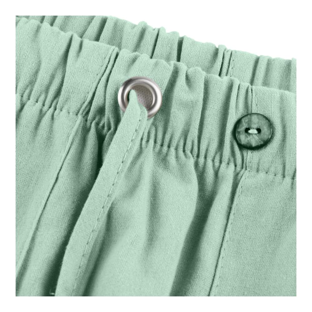 Herren Sommerhose Bequeme Baumwoll-Leinenhose mit Kordelzug Taschen und Logo - Lockere Freizeithose für den Urlaub (COL-148