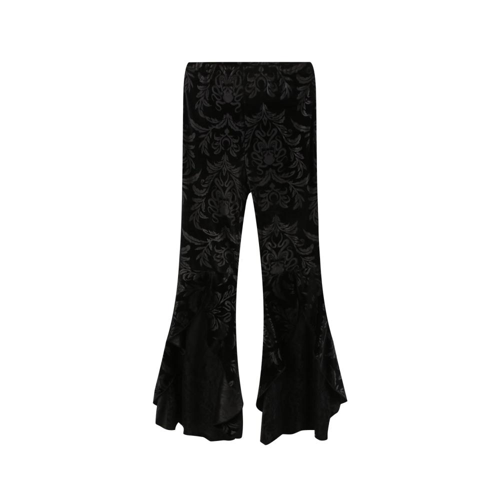 Gothic Halloween Kostüm Damen - Vintage Spitzen High Waist Hose Steampunk Bootcut 70er Karneval Sexy Partyhosen Y2k Freizeithose Damen Cargohose Slim Fit Baby Dolls & Negligees