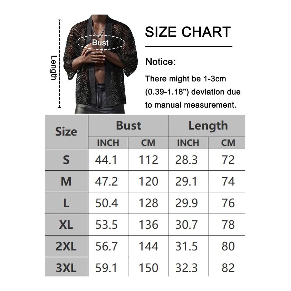 Herren Netzunterhemd Langarm/Kurzarm - Transparente Reizwäsche Slim Fit Shirts für Clubwear