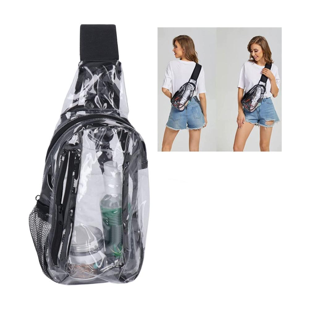 Durchsichtige Umhängetaschen Set für Events PVC Kleine Tasche Wasserdichte Gürteltasche & Transparente Brusttasche – Ideal für Wanderungen Stadionkonzerte