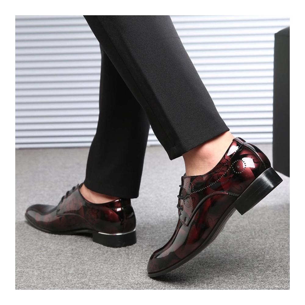 Herren Lederschuhe Braun im klassischen Stil | Schnürhalbschuhe Halbhoch für Winter mit niedriger Gummisohle und Blockabsatz | Bequeme Boots zum Hineinschlüpfen