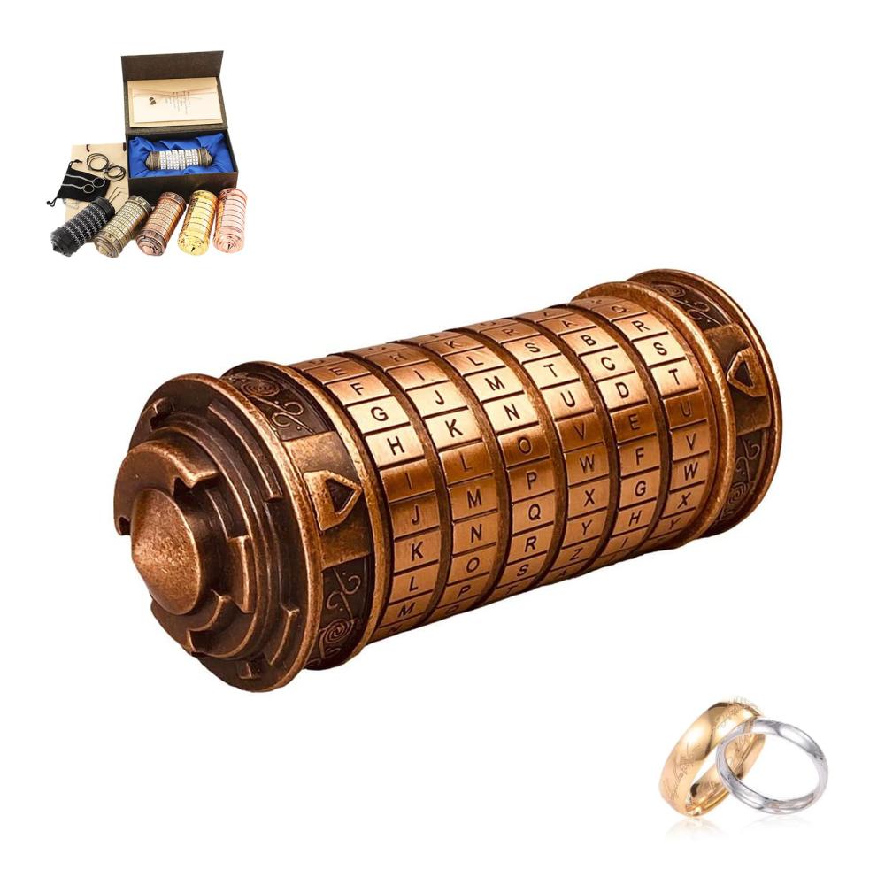 Mini Cryptex Gepäckschlösser Geheimnisvolles Geschenk in Rotem Kupfer für Männer Frauen und alle die das Rätsel lieben