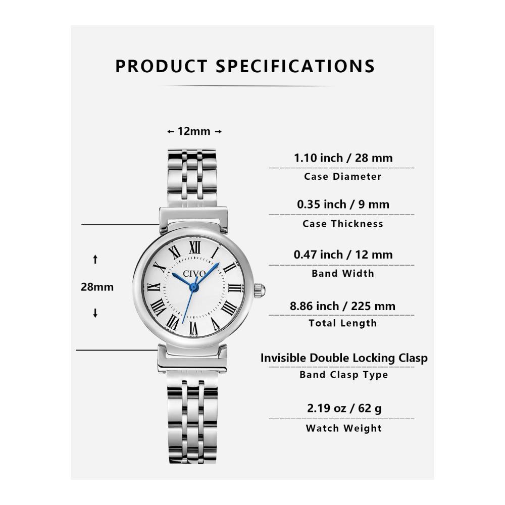 Damen Armbanduhr - Wasserdichte Analog Quarz Uhr in Minimalistischem Design Klassisch Elegante und Lässige Damen Uhr - Geschenkidee für Frauen