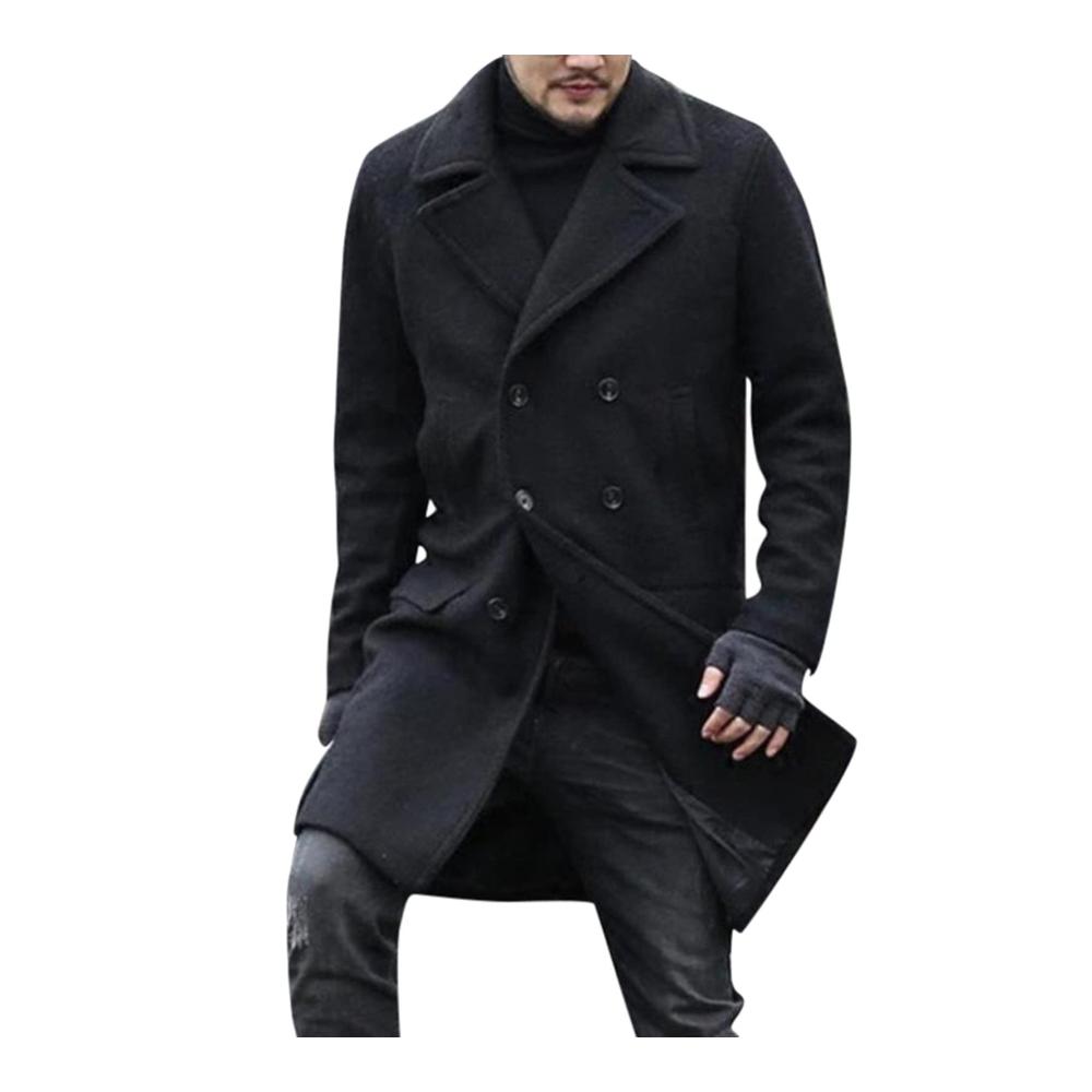 Herren Wintermantel - Wollmantel Lang mit Schnalle Slim Fit Dufflecoat für Business und Casual Winddichter Trenchcoat Warme Übergangsjacke
