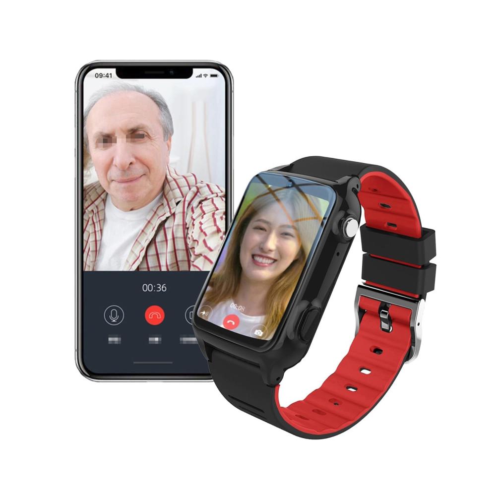 Fashion Smartwatch X&Z-XAOY 4G Telefonuhr | GPS-Armband SOS Sturzerkennung | Magnetisches Aufladen | Vibrationserinnerung | Ältere Menschen (Rot