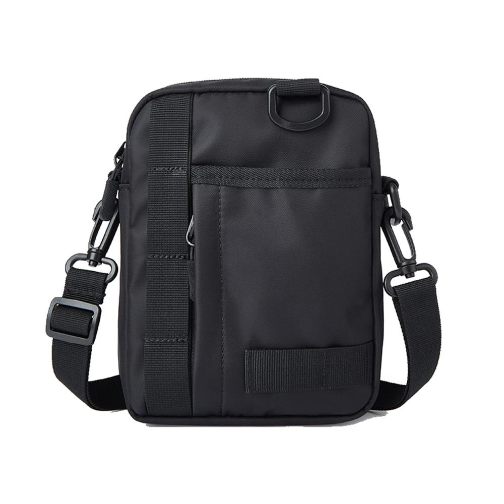 Schwarze Herren Schultertasche Kompakte Umhängetasche für Handys - Wasserdichte Reißverschluss Herrentasche mit Schulterriemen ideal als kleine Handytasche Brieftasche oder Geldbörse