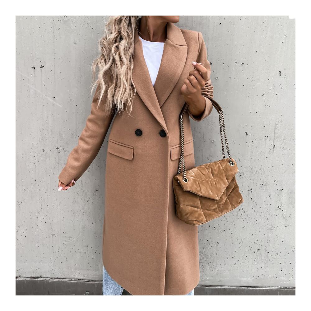 Eleganter Damen Blazer für Herbst und Winter - Langer Anzugkragen Knopfleiste und lange Ärmel - Ideal für das Büro