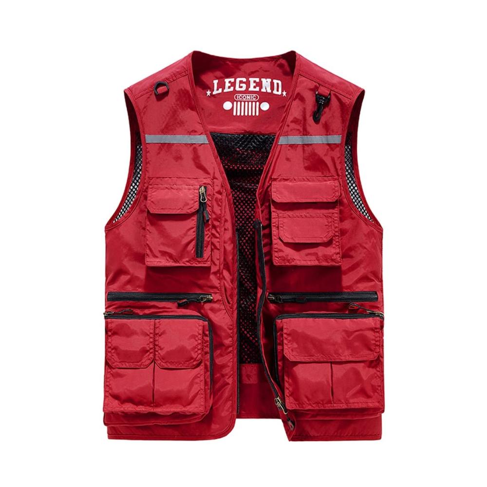 Outdoor Herren-Werkzeugweste für Frühling & Herbst | FHK Multi-Pocket Funktionsweste für Angeln Fotografie & Arbeit